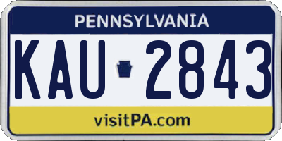 PA license plate KAU2843