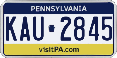 PA license plate KAU2845