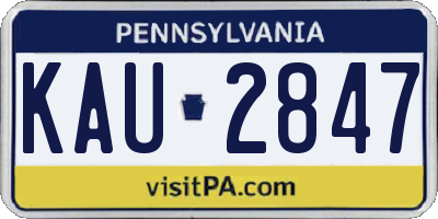 PA license plate KAU2847