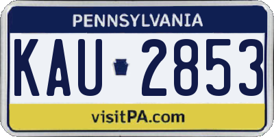 PA license plate KAU2853