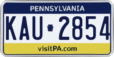 PA license plate KAU2854
