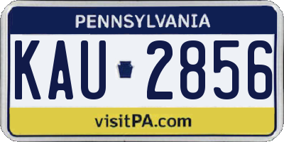 PA license plate KAU2856