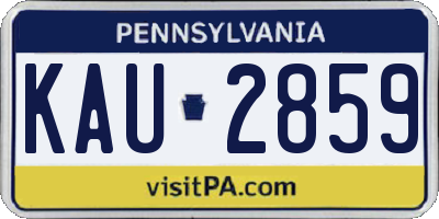 PA license plate KAU2859