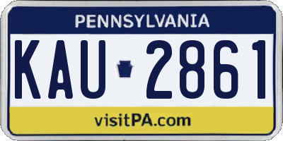 PA license plate KAU2861