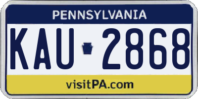 PA license plate KAU2868