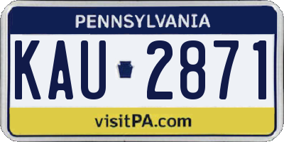 PA license plate KAU2871