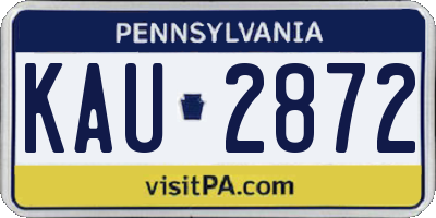 PA license plate KAU2872