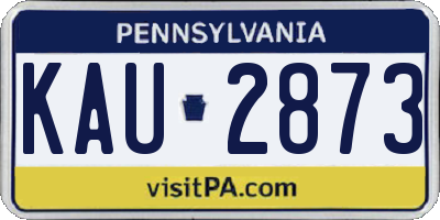 PA license plate KAU2873