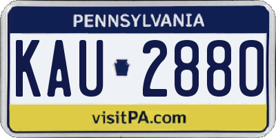 PA license plate KAU2880