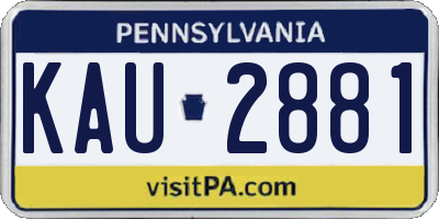 PA license plate KAU2881