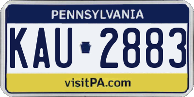 PA license plate KAU2883