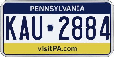 PA license plate KAU2884