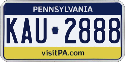 PA license plate KAU2888