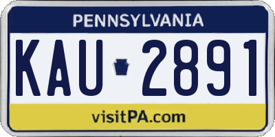 PA license plate KAU2891
