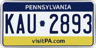 PA license plate KAU2893