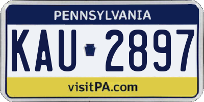 PA license plate KAU2897