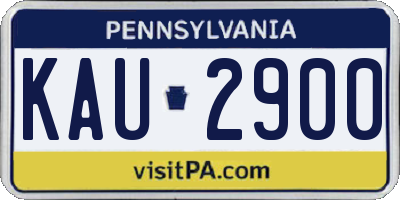 PA license plate KAU2900