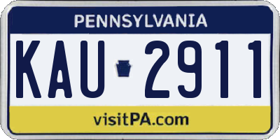 PA license plate KAU2911