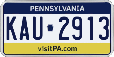 PA license plate KAU2913