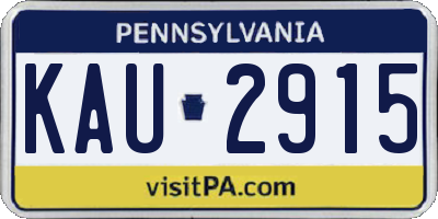 PA license plate KAU2915