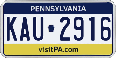 PA license plate KAU2916