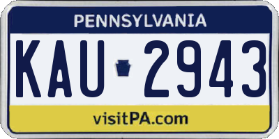 PA license plate KAU2943