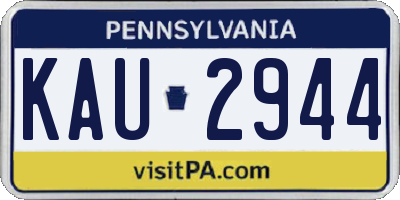PA license plate KAU2944