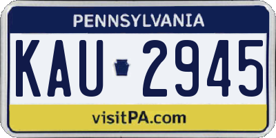 PA license plate KAU2945
