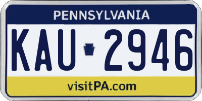 PA license plate KAU2946