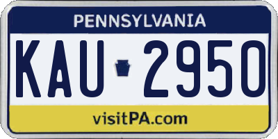 PA license plate KAU2950
