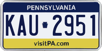 PA license plate KAU2951