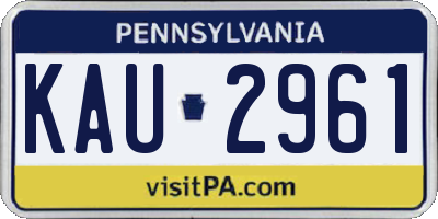 PA license plate KAU2961