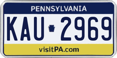 PA license plate KAU2969