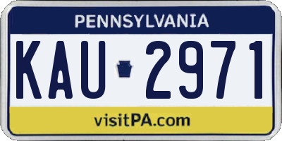 PA license plate KAU2971