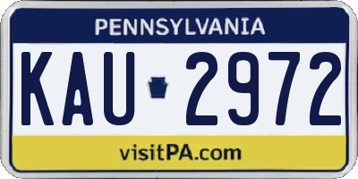 PA license plate KAU2972