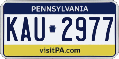 PA license plate KAU2977