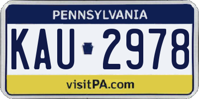 PA license plate KAU2978