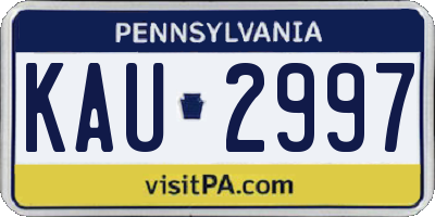 PA license plate KAU2997