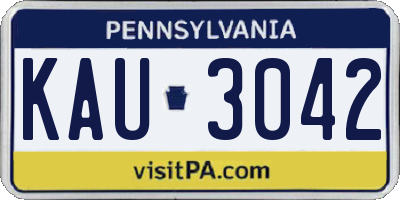 PA license plate KAU3042