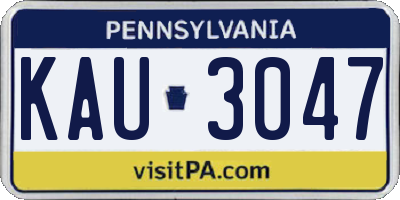 PA license plate KAU3047