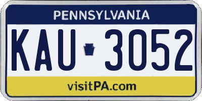 PA license plate KAU3052
