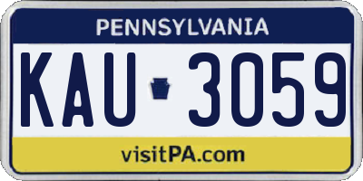 PA license plate KAU3059