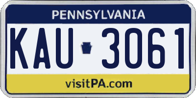 PA license plate KAU3061