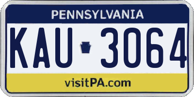 PA license plate KAU3064