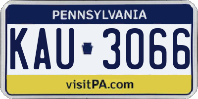 PA license plate KAU3066