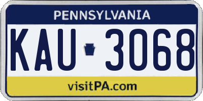 PA license plate KAU3068