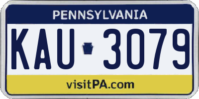 PA license plate KAU3079