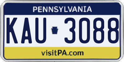 PA license plate KAU3088