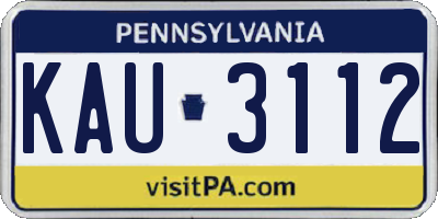 PA license plate KAU3112