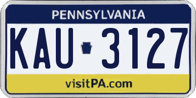 PA license plate KAU3127